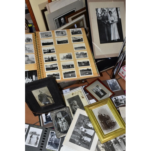 548 - PHOTOGRAPHS, a very large collection of family photographs (some framed) in one box and a suitcase, ... 