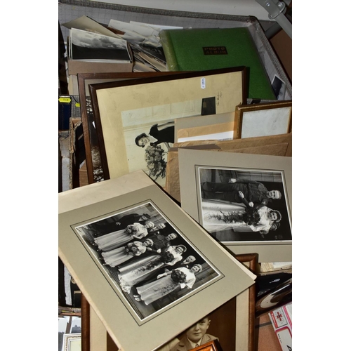 548 - PHOTOGRAPHS, a very large collection of family photographs (some framed) in one box and a suitcase, ... 