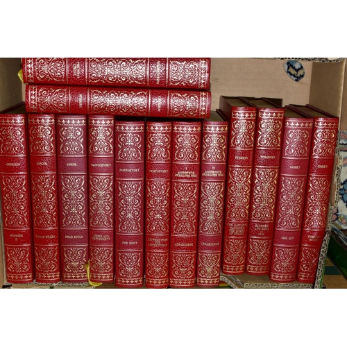 554 - BOOKS, four boxes of miscellaneous titles to include fourteen volumes of The Greatest Masterpieces o... 