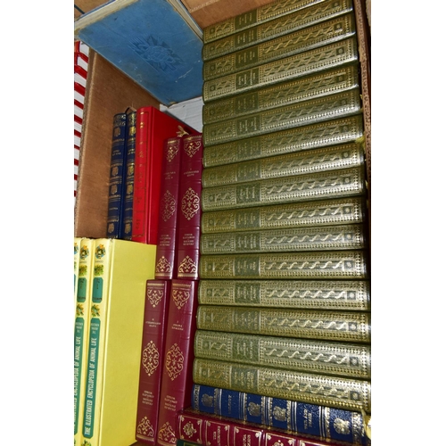 554 - BOOKS, four boxes of miscellaneous titles to include fourteen volumes of The Greatest Masterpieces o... 