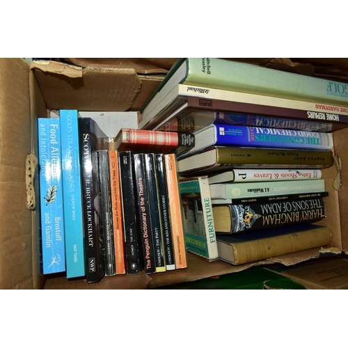 556 - BOOKS, five boxes of miscellaneous titles to include music scores, household and domestic, food and ... 