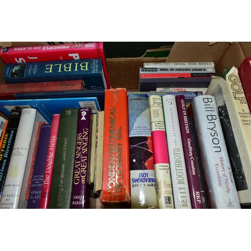 556 - BOOKS, five boxes of miscellaneous titles to include music scores, household and domestic, food and ... 