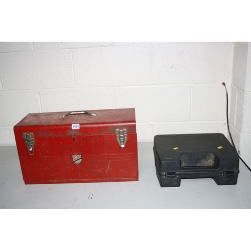 1055 - A VINTAGE METAL BEECH MECHANICS TOOL CHEST with lift up lid concealing a tool tray and a drop down h... 