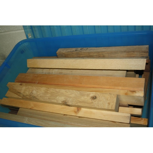 1068 - TWO TRAYS CONTAINING HARDWOOD TURNING BLANKS including Oak , Mahogany, Walnut etc (2)