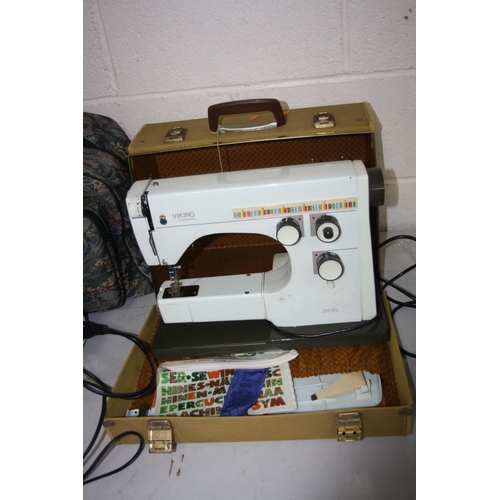 1071 - A TOYOTA SL3404D DIFERENTIAL OVERLOCKING SEWING MACHINE and a Husqvarna Viking sewing machine (both ... 