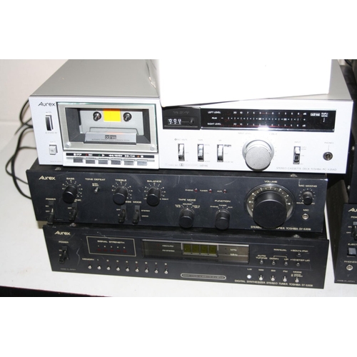 1093 - A VINTAGE AUREX COMPONANT HI FI including a SY-530B Pre amp (working), a SC-530B Power amp (working)... 