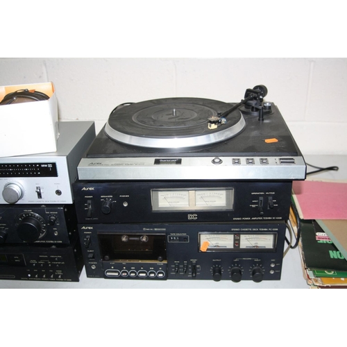 1093 - A VINTAGE AUREX COMPONANT HI FI including a SY-530B Pre amp (working), a SC-530B Power amp (working)... 