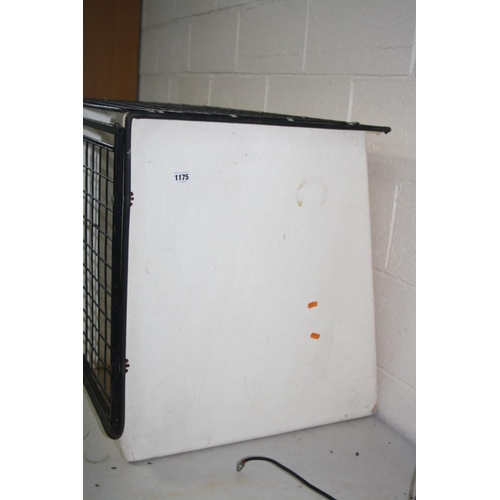 1175 - A LINTRAN DOG TRANSIT BOX  constructed of fibreglass and steel mesh with 2 doors 104cm wide 67cm dee... 