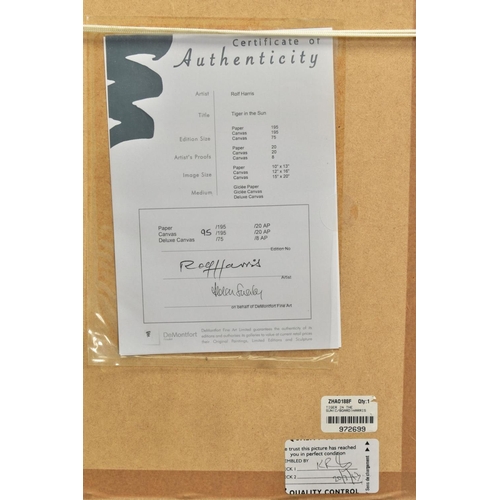 302 - ROLF HARRIS (AUSTRALIA 1930) 'TIGER IN THE SUN' a limited edition 95/195, signed bottom right with c... 