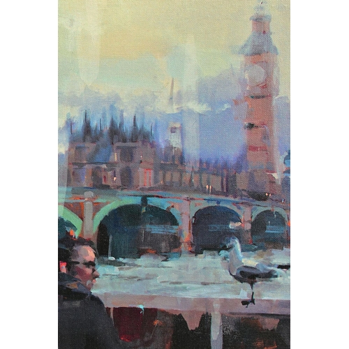 307 - CHRISTIAN HOOK (BRITISH 1971) 'EMBANKMENT' a limited print of a London cityscape 10/195, signed bott... 