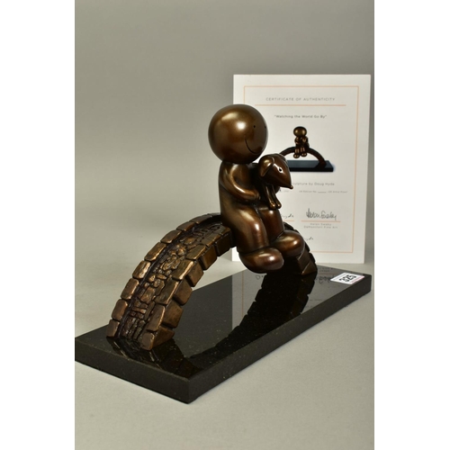 325 - DOUG HYDE (BRITISH 1972) 'WATCHING THE WORLD GO BY' a limited edition bronze sculpture of a boy with... 