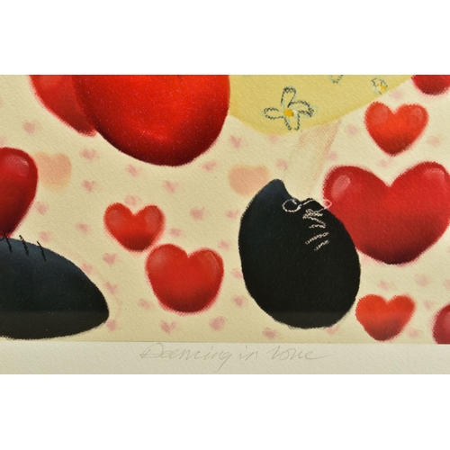 327 - MACKENZIE THORPE (BRITISH 1956)  'DANCING IN LOVE' a limited edition print 31/295 a dancing couple s... 