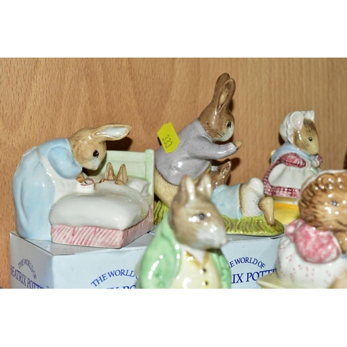 333 - FIFTEEN BOXED ROYAL ALBERT BEATRIX POTTER FIGURES, 'Hunca Munca', 'Little Black Rabbit', 'Peter in t... 