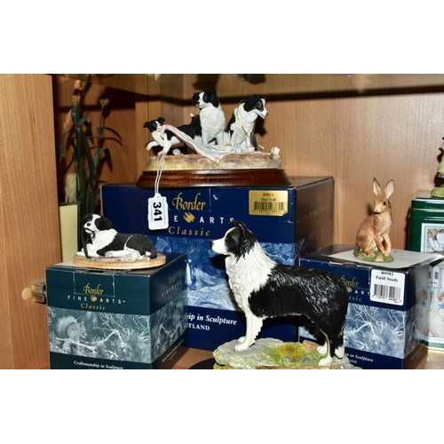 341 - THREE BOXED BORDER FINE ARTS SCULPTURES, 'Our Nell' (Border Collies) B0853 (signed to base Ray Ayres... 