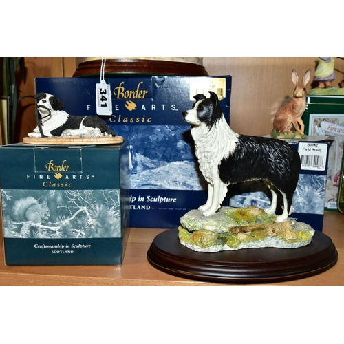 341 - THREE BOXED BORDER FINE ARTS SCULPTURES, 'Our Nell' (Border Collies) B0853 (signed to base Ray Ayres... 