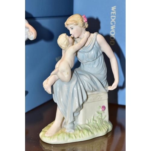 345 - FIVE BOXED WEDGWOOD FIGURES FROM THE CLASSICAL COLLECTION, comprising 'Winsome', 'Tender Momemts', '... 