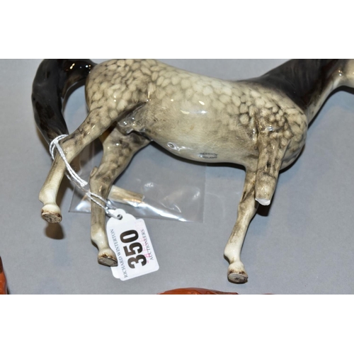 350 - TWO BESWICK ARAB 'XAYAL' HORSES, No.1265, rocking horse grey (one leg loose, ears rough), and palomi... 