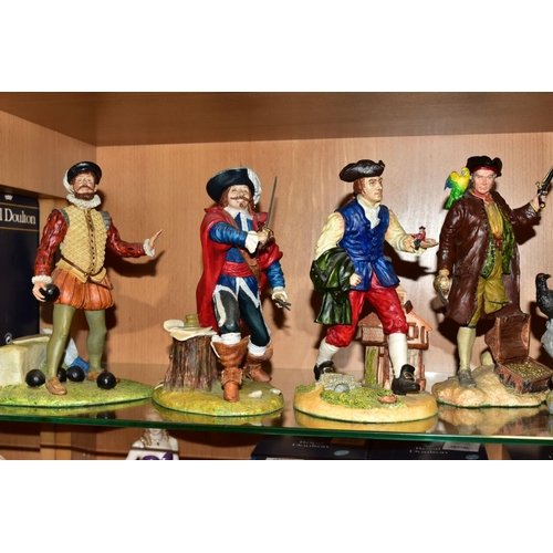 354 - SEVEN ROYAL DOULTON CHARACTER SCULPTURES, 'Dick Turpin' HN3637 (slight nicks to tree trunk), 'D'Arta... 