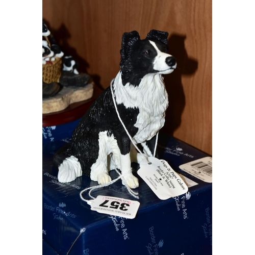 357 - FIVE BOXED BORDER FINE ARTS STUDIO SCULPTURES, comprising Border Collie, seated style four, A2087 an... 