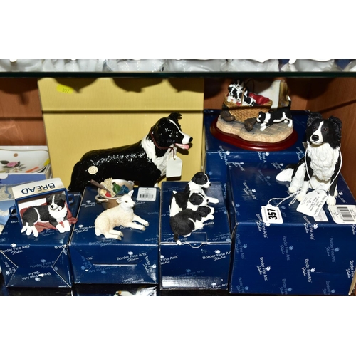 357 - FIVE BOXED BORDER FINE ARTS STUDIO SCULPTURES, comprising Border Collie, seated style four, A2087 an... 