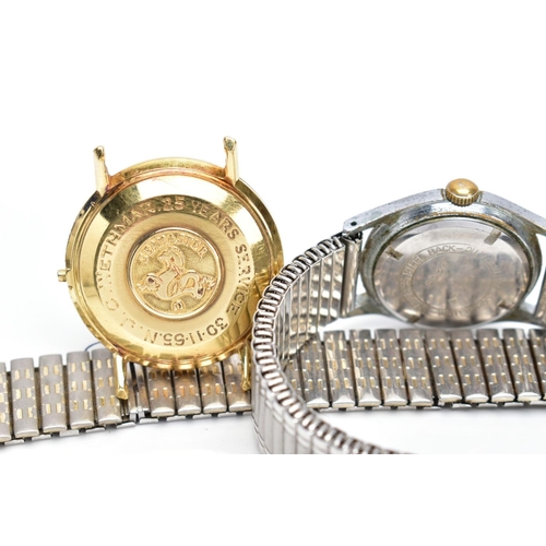 36 - TWO GENTS WRISTWATCHES, to include an Omega Seamaster, circular gold tone dial signed 'Omega automat... 