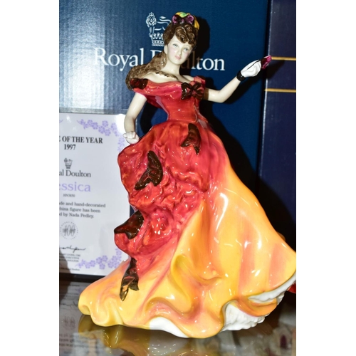 363 - FOUR BOXED ROYAL DOULTON FIGURES, 'Lily' (Lady Doulton 1995 - Michael Doulton Exclusive) HN3626, sig... 