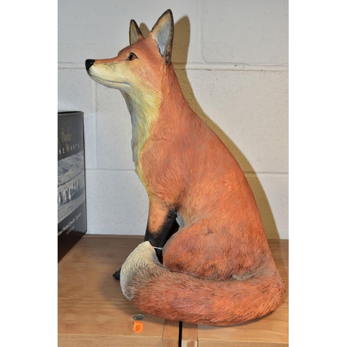 372 - A BORDER FINE ARTS FIRESIDE SCULPTURE, 'Fox' (seated) style three, A5891, modelled by Adrian Hughes ... 