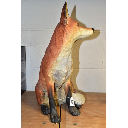 372 - A BORDER FINE ARTS FIRESIDE SCULPTURE, 'Fox' (seated) style three, A5891, modelled by Adrian Hughes ... 