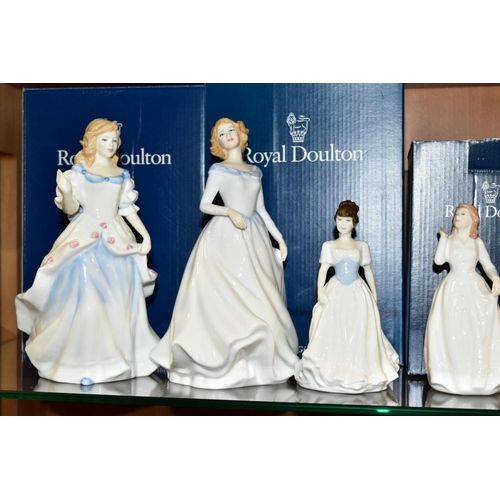 375 - SEVEN BOXED ROYAL DOULTON FIGURES 'Debbie' HN2385, 'Jessica' HN3169, 'Harmony' HN4096, 'Joy' HN3875,... 