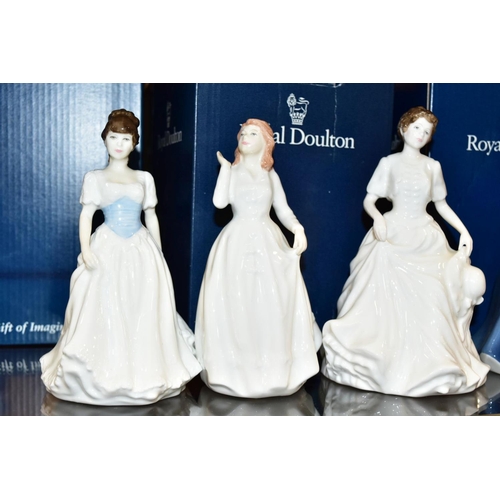 375 - SEVEN BOXED ROYAL DOULTON FIGURES 'Debbie' HN2385, 'Jessica' HN3169, 'Harmony' HN4096, 'Joy' HN3875,... 