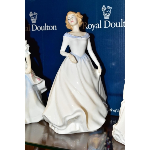 375 - SEVEN BOXED ROYAL DOULTON FIGURES 'Debbie' HN2385, 'Jessica' HN3169, 'Harmony' HN4096, 'Joy' HN3875,... 