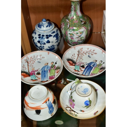 379 - A SMALL GROUP OF ORIENTAL AND CONTINENTAL PORCELAIN, including a Herend cabinet cup and saucer, hand... 