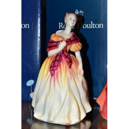 382 - FIVE BOXED ROYAL DOULTON FIGURES, 'Loyal Friend' HN3358, 'Victoria', HN2471, 'Christine' HN3767, 'Fl... 