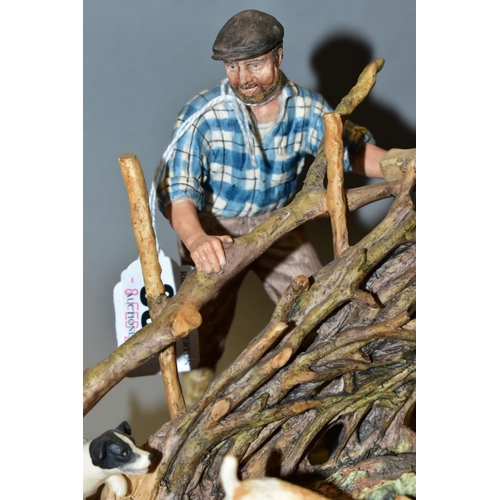 387 - A LIMITED EDITION BORDER FINE ARTS SCULPTURE, 'Hedge Laying' JH65, modelled by Ray Ayres, No 749/175... 