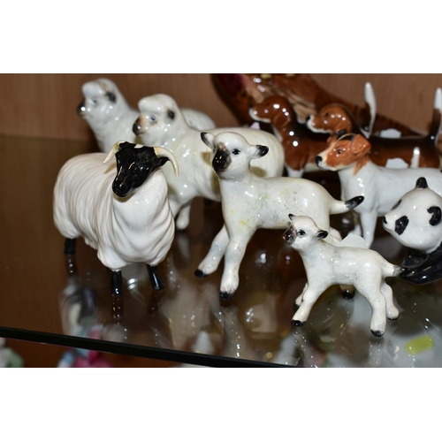 394 - A GROUP OF BESWICK ANIMALS/BIRDS,  comprising 'Pheasant' No 1225B, two Beagles 'Wendover Billy',  sm... 