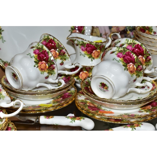 398 - ROYAL ALBERT 'OLD COUNTRY ROSES', comprising teapot, height 16cm, cake/sandwich plate, milk jug, sug... 