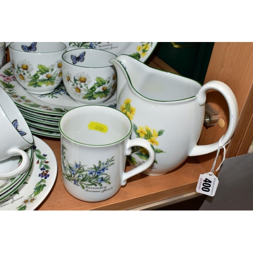 400 - ROYAL WORCESTER 'WORCESTER HERBS', comprising jug, height 14.5cm, four mugs (one chipped rim), six 2... 