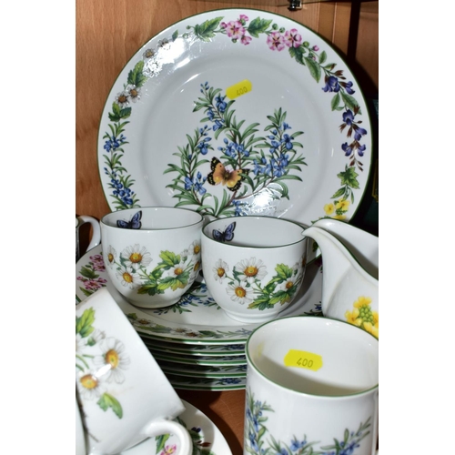 400 - ROYAL WORCESTER 'WORCESTER HERBS', comprising jug, height 14.5cm, four mugs (one chipped rim), six 2... 