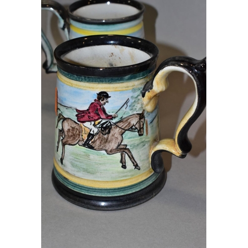 420 - A DENBY GLYN COLLEDGE MUG, hand painted Hunting scene, signature to base and printed black MADE IN E... 