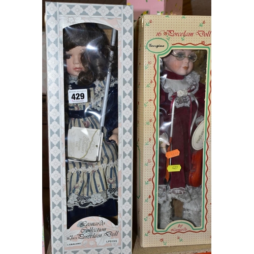 429 - A QUANTITY OF BOXED AND UNBOXED LEONARDO COLLECTION AND OTHER PORCELAIN COLLECTORS DOLLS, all appear... 