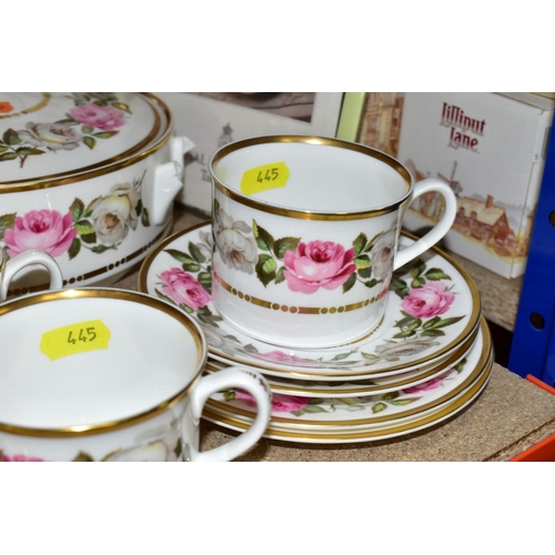 445 - ROYAL WORCESTER 'ROYAL GARDEN' PART DINNER SERVICE, comprising six of each dinner plate, side plates... 