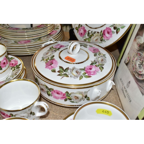 445 - ROYAL WORCESTER 'ROYAL GARDEN' PART DINNER SERVICE, comprising six of each dinner plate, side plates... 