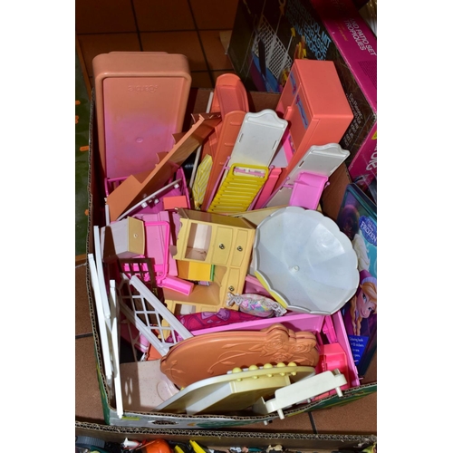 450 - A QUANTITY OF ASSORTED TOYS, to include a collection of Barbie furniture and accessories including b... 