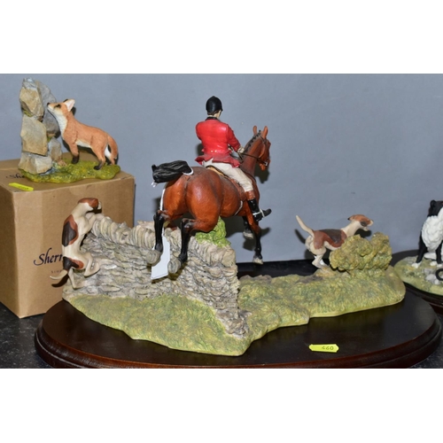 460 - HEREDITIES SCULPTURES comprising 'Huntsman and Hounds' PDG27, height approximate 21cm x width 35cm e... 