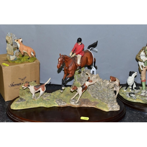 460 - HEREDITIES SCULPTURES comprising 'Huntsman and Hounds' PDG27, height approximate 21cm x width 35cm e... 