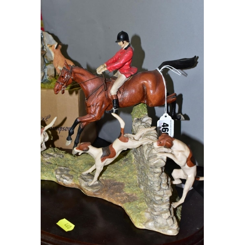 460 - HEREDITIES SCULPTURES comprising 'Huntsman and Hounds' PDG27, height approximate 21cm x width 35cm e... 