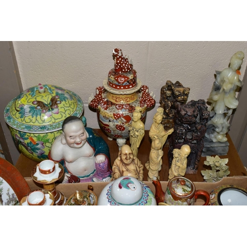 470 - ORIENTAL CERAMICS AND SCULPTURES ETC, to include Japanese Kutani wares, modern Chinese ginger jar wi... 