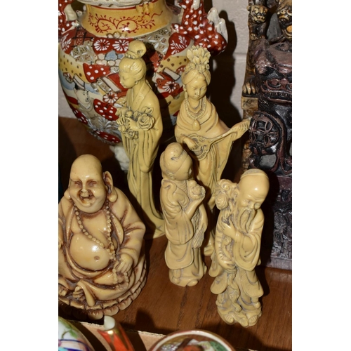 470 - ORIENTAL CERAMICS AND SCULPTURES ETC, to include Japanese Kutani wares, modern Chinese ginger jar wi... 