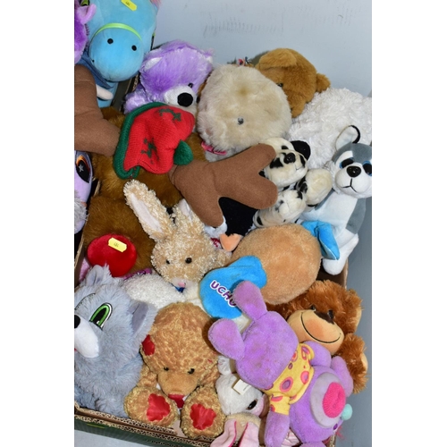 484 - THREE BOXES OF ASSORTED LATE 20TH CENTURY/21ST CENTURY SOFT TOYS, including Teletubbies, In the Nigh... 