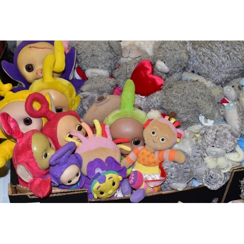 484 - THREE BOXES OF ASSORTED LATE 20TH CENTURY/21ST CENTURY SOFT TOYS, including Teletubbies, In the Nigh... 